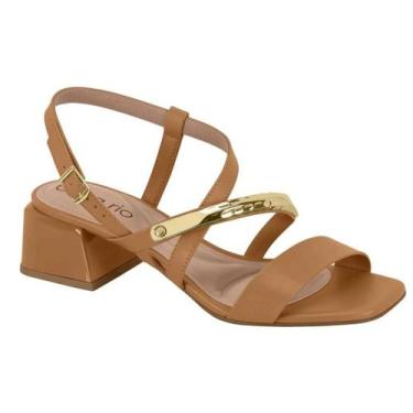 Imagem de Sandalia Feminina Salto Quadrado Confortavél Estilosa Brilho - BEIRA R