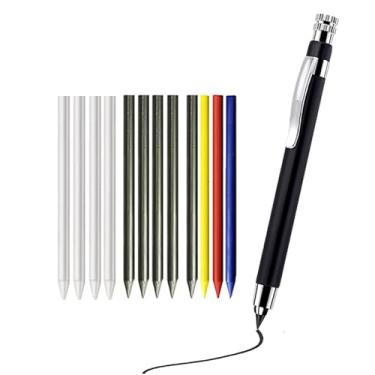 Imagem de Kit de lápis de embreagem de 5,6 mm para marcação de edifícios – Inclui 1 suporte de grafite mecânico + 3 caixas (preto, branco, cores mistas) refis – Ideal para esboços de arquitetos/layout de
