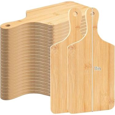 Imagem de Tábua de cortar 24 peças, tábuas de corte a granel, 28 x 12 cm, tábuas de servir com gravação a laser, mini tábuas de charcutaria para casamento, presente de inauguração de casa