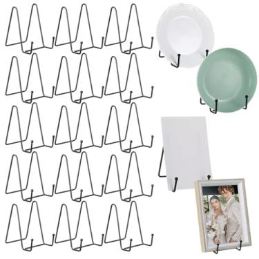 Imagem de 18 peças de suportes de placa de 11,4 cm para exibição, suportes de livros de placa de metal dourado pequenos cavaletes para exibição de livros para porta-retratos, livros, fotos, travessas