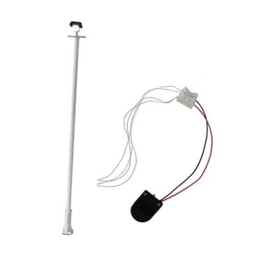 Imagem de simhoa Acessórios em miniatura para maquete ferroviária: iluminação de praça, escala 1:87, poste de luz branco para fotografia, Branco