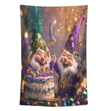 Imagem de STAYTOP Tapeçaria Carnaval Gnomo Fofo Tapeçaria de Parede para Decoração de Casa Dormitório Sala de Estar Quarto Tapete de Parede (60×51in)