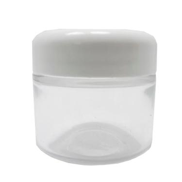 Imagem de Kit 150 Unidades - Pote de Vidro Cosmético 60ml - Tampa Plástico Branca