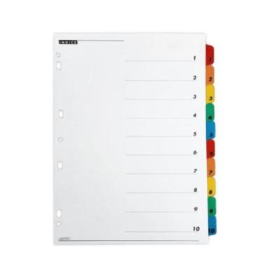 Imagem de Divisórias Para Fichário A4 Artik 10 Divisões C/Visor Número