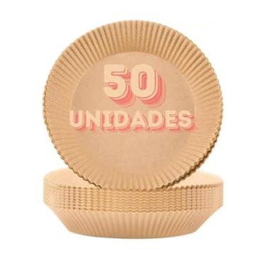 Imagem de Forros de Papel Biodegradável para Airfryer, 50 Unidades, 20x16x4,5cm, Resistente até 220°C, Compatível com Fritadeiras 3L a 5L