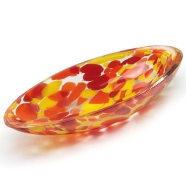 Imagem de Ca D Oro Murano Tigela de vidro pequena decorativa laranja e centro de mesa com efeito confete arte soprada à mão cristal de vidro para decoração de casa e quarto - Canoa