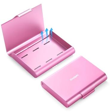 Imagem de Oralphi Capa retentora de alumínio para alinhadores Invisalign, estojo de proteção bucal parcial suporte de recipiente de retentor de dentadura com orifícios de ventilação, estojo alinhador