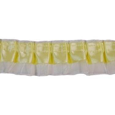 Imagem de Acabamentos de tecido com acabamento de babados de cetim, acabamento de 2 camadas de cetim de organza plissada, fita de renda plissada para costura, artesanato, cortina de vestido, decoração de fronha