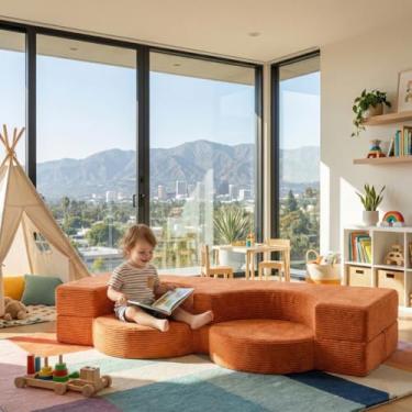 Imagem de TEXSTEAD Futon conversível para sofá-cama dobrável de 190 cm, sofá-cama de tamanho completo, capa de veludo cotelê lavável e espuma de alta densidade, colchão 2 em 1, sem montagem para sala de estar