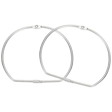 Imagem de PATIKIL 2 anéis de fichário em forma de D, 14 cm com folhas soltas, anéis de metal, organizador de fita Washi para cartão de índice, casa, escritório, chaves, fotos, armazenamento de recibos de papel