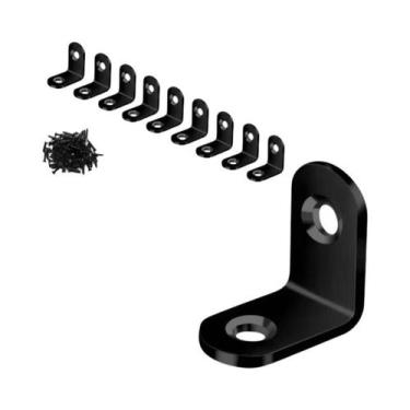 Imagem de Suportes Em L De Aço Inoxidável Preto 30 50pcs Braçadeiras De Canto Em