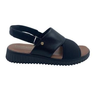 Imagem de Sandália Total Care Comfortflex Calce Fácil Preta 2449401 - Preto 40-Feminino
