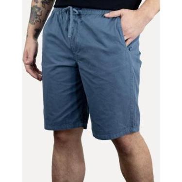 Imagem de Bermuda Dudalina Masculina Sarja Elástico Algodão Azul Escuro-Masculino