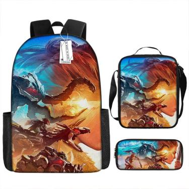 Imagem de Conjunto de mochilas Hori-zons For-biddens Cartoon Kids School, 3 unidades
