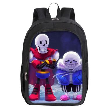 Imagem de Mochila Undertales Sans Papyrus Cartoon Kids School 40cm