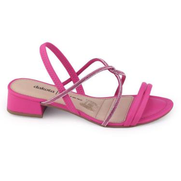 Imagem de Sandália fem Dakota Y7123 baixa 2,5cm strass brilho elástico