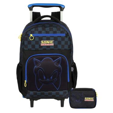 Imagem de Kit Escolar Sonic Mochila Rodinha + Estojo Box