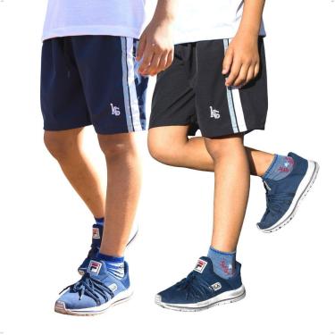 Imagem de KIT 2 Bermuda Masculina Infantil Short Escolar Tactel com Elastano-Masculino
