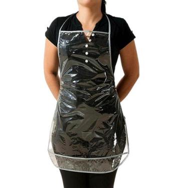 Imagem de 6 Aventais Plástico Transparente Pvc Cristal 60cm X 46cm - Idealiza