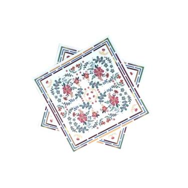 Imagem de Pacote com 24 guardanapos de papel para coquetéis florais descartáveis, verde e vermelho flores silvestres almoço sobremesa guardanapo para casamento, férias, aniversário, noiva e chá de bebê