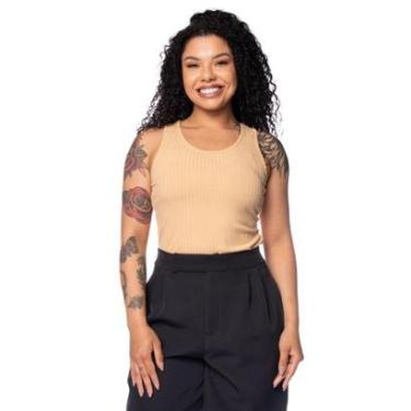 Imagem de Blusa Feminina Cativa Regata Canelada Bege-Feminino