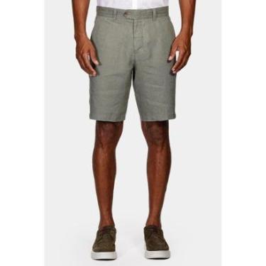 Imagem de Bermuda Aramis Alfaiataria Linho Verde Folha Seca-Masculino