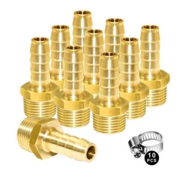 Imagem de Brass Barb Fittings Joywayus 5/16 ID de mangueira x 1/4 macho NPT