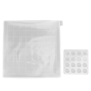 Imagem de Moldes de xadrez de silicone transparente, resina epóxi diy, conjunto de tabuleiro de damas de fundição para iniciantes e adultos, conjunto de 2 peças