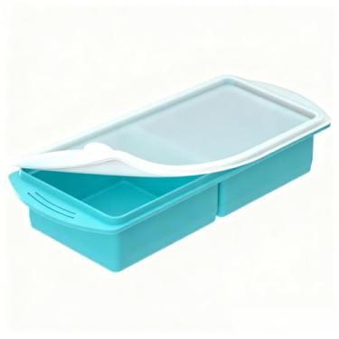 Imagem de Molde de silicone para congelador de sopa – Recipiente de armazenamento de alimentos antiaderente para sopas, molhos, vitaminas e sobremesas | Liberação fácil, pode ser lavada na lava-louças, livre de