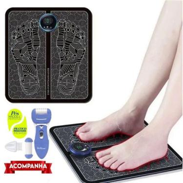 Imagem de Kit Tapete de Massagem Esteira Almofada Pulso Elétrico + Esfoliador pa