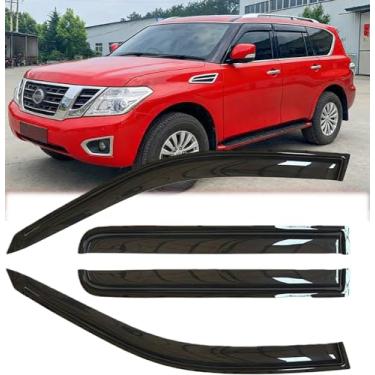 Imagem de VICOJETOR Defletores de vento de janela lateral à prova de chuva para Nissan Armada 2017-2023, conjuntos de proteção, viseiras de janela bonitas para carros, defletor de ventilação para Nissan Armada