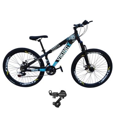 Imagem de Bicicleta 26 VikingX T25 24v Cambio Shimano Traseiro Pneu Aro 26 Balão Preto-Unissex