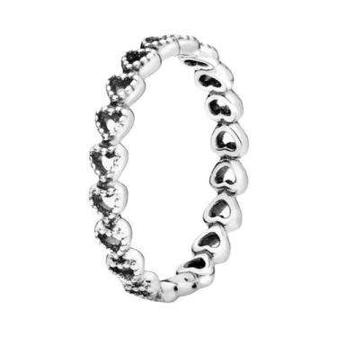 Imagem de Anel De Pedra Coração Luminosa Vermelha Em Forma De Floco De Neve Com 