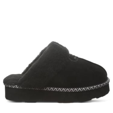 Imagem de BEARPAW Pantufa feminina Loki Platform Lo Deco | Chinelo feminino | Sapato feminino | Confortável e leve, Black Ii, 37