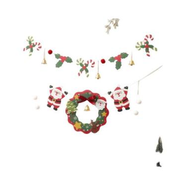 Imagem de Guirlanda De Pérolas De Natal Fofa Com Papai Noel, Enfeite Pendurado, 