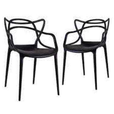 Imagem de Kit C/ 2 Cadeiras Allegra Masters 100% Polipropileno Preta