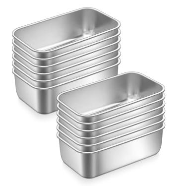 Imagem de P&P CHEF Conjunto de mini formas de pão, 12 peças, formas de pão pequenas para assar, formas de aço inoxidável de 16,3 x 8,5 cm para pão caseiro, bolo de carne, bolo e brownies, saudável e não tóxico
