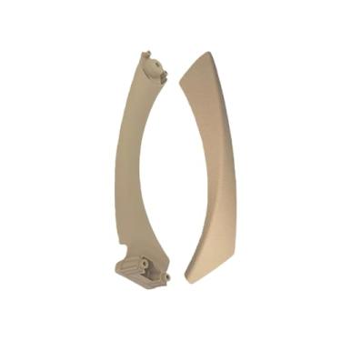 Imagem de Maçaneta do painel da porta interna Tampa interna esquerda/direita + maçaneta da porta Kit de substituição da maçaneta da porta interna compatível com BMW Série 3 E90 2005 2006 2007-2012(Beige Right)