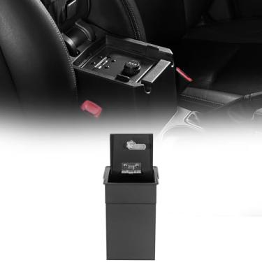 Imagem de Hooke Road SAFEForester Console central cofre de armazenamento de apoio de braço para Subaru Forester 2014 2015 2016 2017 2018 modelos, caixa de bloqueio de senha de aço preto resistente