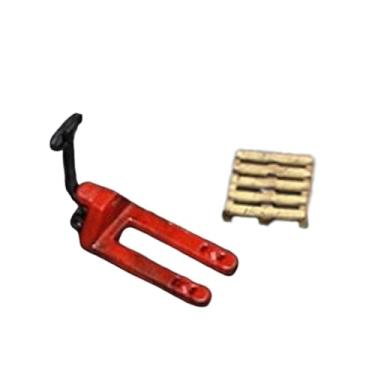 Imagem de Generic Adereços de Empilhadeira 1/64, Ornamento de Exibição, Artesanato, Simulação, Acessórios de Carros, Brinquedos, Escultura em Miniatura para Garagem de, Vermelho com Bandeja