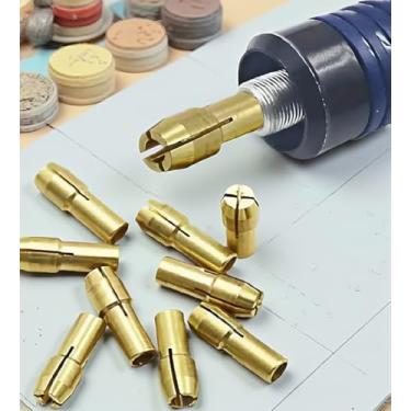 Imagem de Pacote com 10 conjuntos de pinças universais de 0,5 a 3,2 mm, adaptador de mandril de broca de precisão para ferramentas rotativas, chaves de fenda elétricas e mini furadeiras