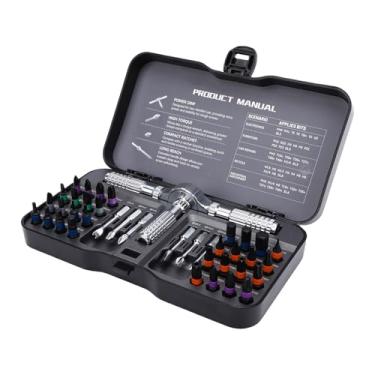 Imagem de Luocute Conjunto de Chaves de Fenda de Catraca Magnética 40 Em 1, Bits de Aço S2, Mecanismo de 58 Dentes, Torção de 50 Nm, Com Alça Removível e de Travamento Duplo, para Reparo de