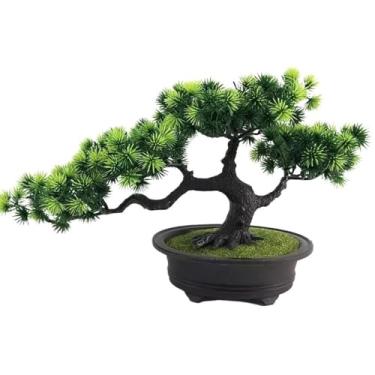Imagem de Bonsai artificial, planta de bonsai artificial, em vaso, pinheiro, simulação falsa para casa, sala de estar, jardim, decoração de festa, decoração de escritório