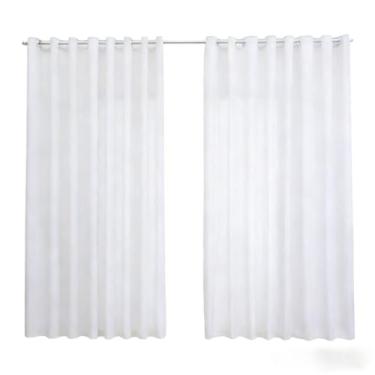 Imagem de Cortina Voil de Linho e Gaze 6m de Largura - Altura Escolha no Anúncio, Leve e Decorativa para Quartos, Salas e Ambientes Domésticos (Branco,6,00x2,60)