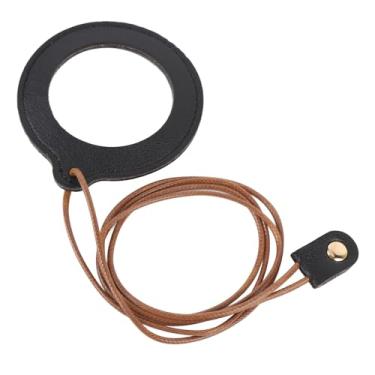 Imagem de Semme Lupa para Uso No Pescoço, Ampliação 3X Ajustável, Mãos Livres, Leve, Portátil, para Leitura, Reparo, Fabricação de Joias e Artesanato, Resina, Couro PU, 7,2 Cm de Diâmetro (Preta)