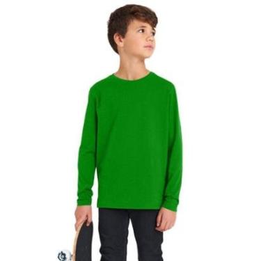 Imagem de Camiseta Manga Longa Básica Infantil Lisa Dia a Dia-Unissex