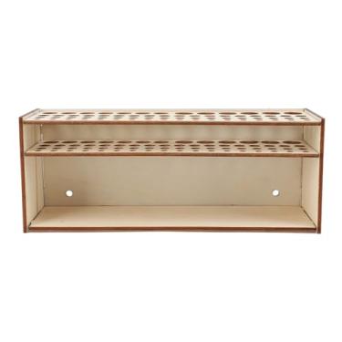 Imagem de aqxreight Suporte para Pincel de Madeira Com 67 Slots para Montagem na Parede ou Suporte para Ferramentas de Arte de Mesa para Pincéis, Lápis e Canetas Solução de Armazenamento Compacta para
