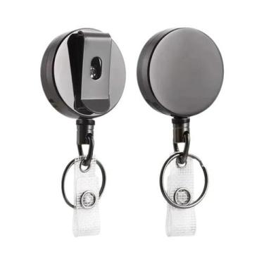 Imagem de Cordão Retrátil De Metal Reforçado Para Crachá E Porta-Cartão De Ident