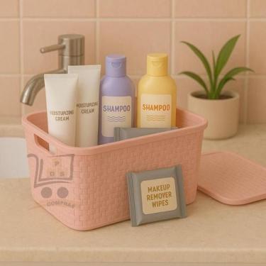 Imagem de Caixa Organizadora Com Tampa 29x19x14cm Multiuso Rattan Brinquedos Liv