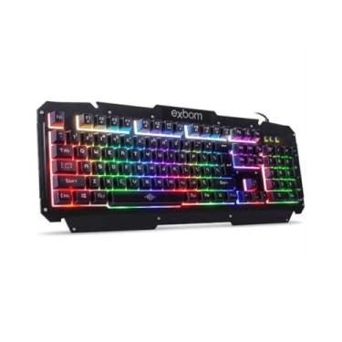 Imagem de Teclado Gamer Mecânico USB com LED RGB – Teclas Iluminadas, Resistente, Ideal para PC, Notebook, Jogos e Home Office